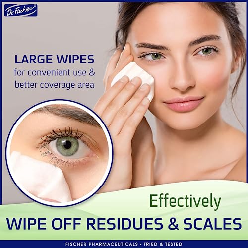 Dr. Fischer Eyelid Wipes - Purified, Non-Irritating, Pre-moistened Eye Wipes for Cleansing Sensitive Skin. Hypoallergenic Make-up Remover (30)