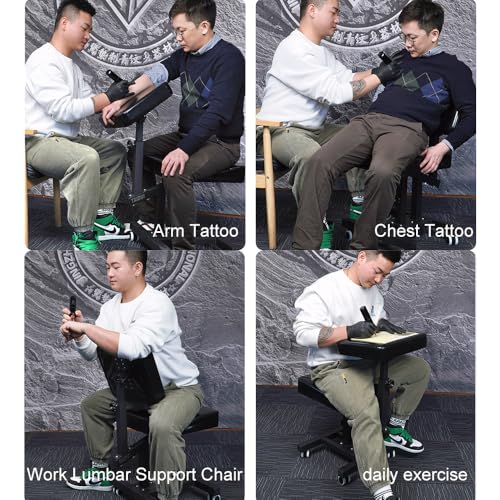 Tattoo Artist Chair with Adjustable Back - 400lb Capacity