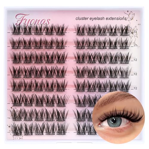 Fyonas Bonny Natural Eyelash Clusters - 80 Pcs, 11-13mm, Natural Look, False Lash Extensions