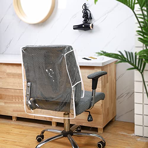 Hoolerry 4-Piece Clear Salon Chair Covers with White Edges
