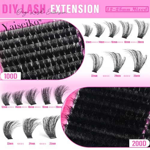 Volume Lash Clusters 280Pcs 12-25mm DIY Lash Extensions