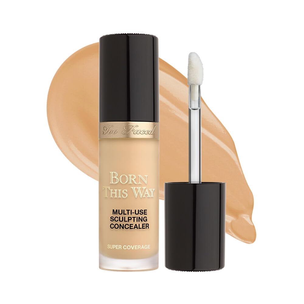 Too Faced Born This Way Super Coverage Multi-Use Concealer Full Size, 0.46 fl. oz., Golden Beige