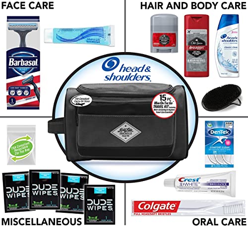 Men's 15-Piece Travel Toiletries Kit, TSA Compliant