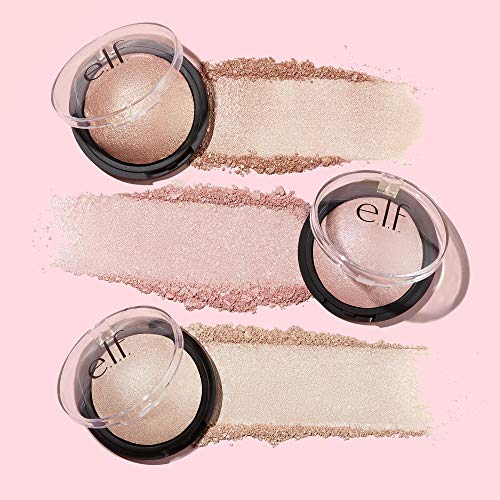 e.l.f., Baked Highlighter, Sheer, Shimmering, Hydrating, Blendable, Glides On, Creates a Radiant Glow, Nourishes, Apricot Glow, Infused with Vitamin E, Jojoba and Grape Oils, 0.16 Oz