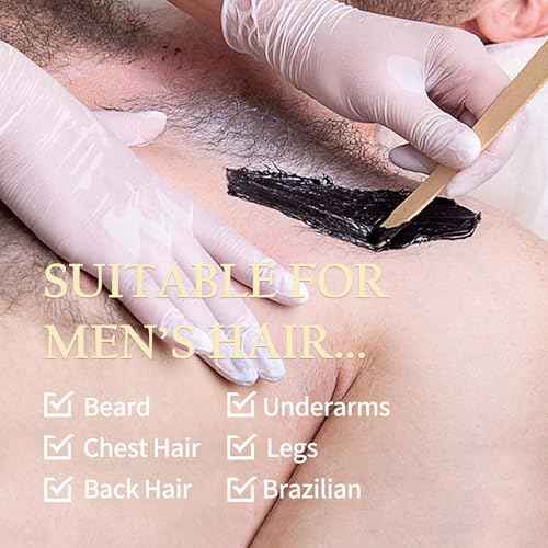 Maxpearl Hard Wax Beads, Pack of 3 Hair Removal Wax Beans Refill for Men & Coarse Hair - Brazilian Waxing, Underarms, Chest, Back, Legs and More 10.5oz (Black)