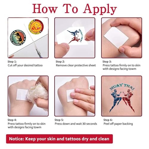 Wrestling Fighting Temporary Tattoo Stickers 20 Sheet Tattoos for Party Decorations Supplies Gifts Bags Filler Prizes Rewards