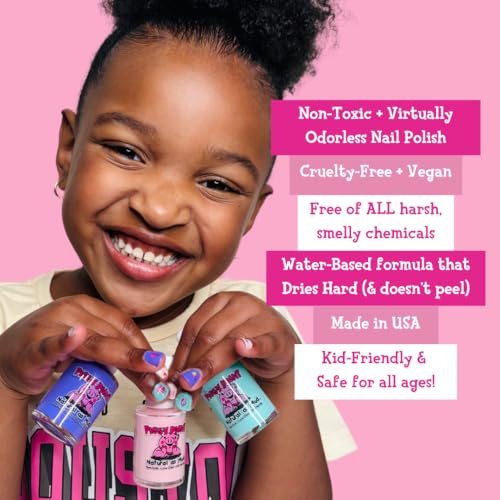 Piggy Paint Nail Polish Set for Kids | Cruelty-Free Basecoat & Topcoat
