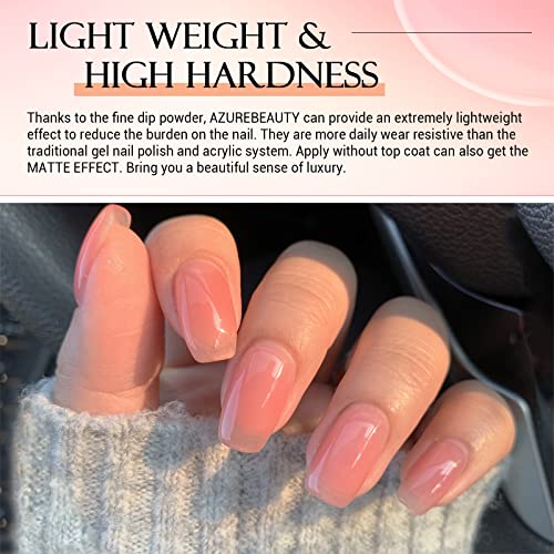 AzureBeauty Dip Powder Set 6 Pcs Nude Pink & Translucent Sheer Colors Jelly Pink Variation