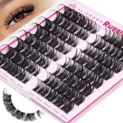D Curl Lash Clusters Russian Eyelash Extensions 14-18mm