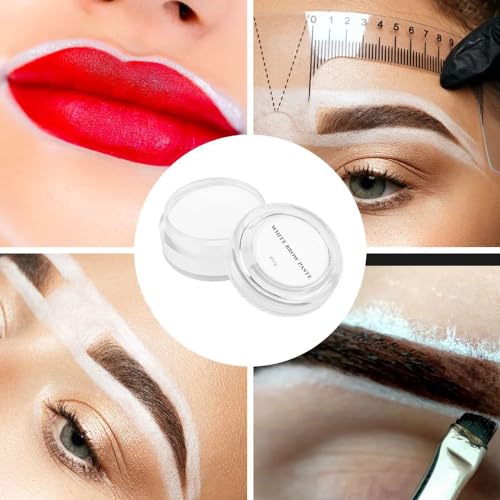 Eyebrow Mapping Kit with White Pre-inked Mapping String White Brow Paste Eyebrow Brush for Microblading Permanent Makeup Brow Lips Shape Mapping and Define (Kit)