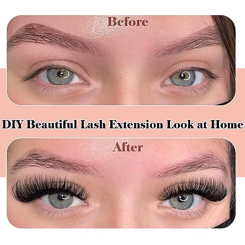Newcally Russian Strip Lashes - Wispy Mink D-Curly Fake Eyelashes 9 Pairs