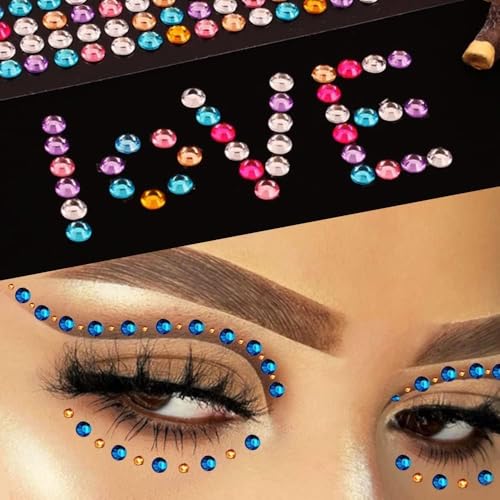 1556 Pcs Self Adhesive Face Gems Rhinestones Stickers