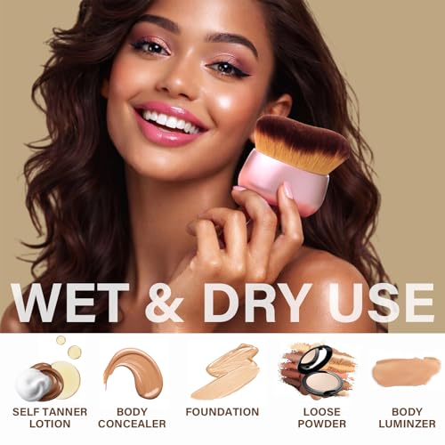 Large Kabuki Body Makeup Brush for Self Tanner & Bronzer