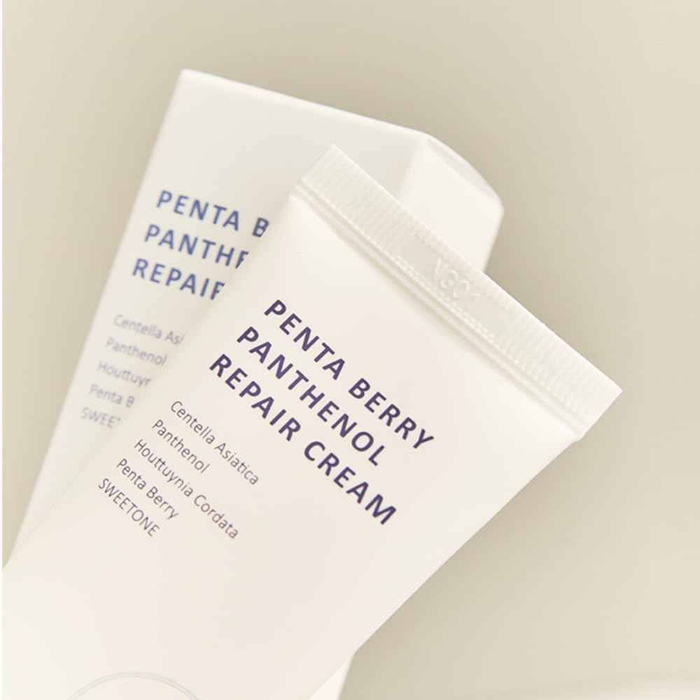 HEVEBLUE Penta Berry Panthenol Repair Cream - Vegan, Centella, Cica Barrier, Restore Moisture Balance, Deep Hydration, Sensitive Skin, Low Irritation, Korean Skincare, K-Beauty, Hypoallergenic