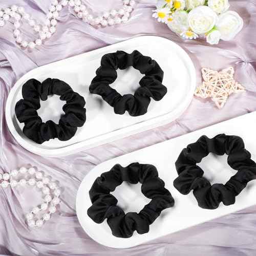 8 Pack Satin Scrunchies for Women, Silk Hair Ties Silk Scrunchies Black Hair Scrunchies for Women Girls Gifts