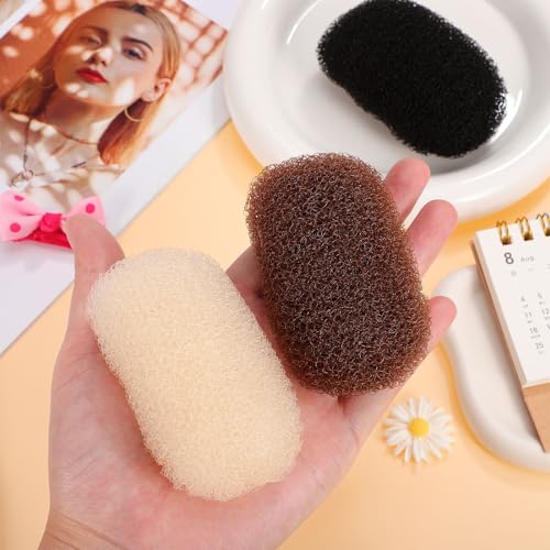 3pc Volume Bump Hair Sponge Inserts & Clips Set
