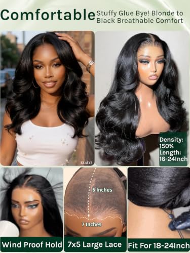 KLAIYI Bye Bye Slip 7x5 Glueless Lace Front Wig 18 Inch