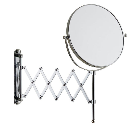 Cavoli 8 Inches Double-Sided Wall Mount Scalable Mirror with 10x Magnification,with Scissor Bracket,Chrome Finish(8 inch,10x)