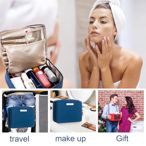 Queboom Waterproof Travel Makeup Bag with Large Capacity