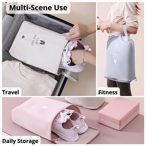 Waterproof Shoe Storage Bags with Zipper, 2 Pack Travel Organizer