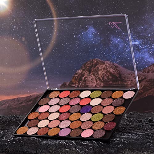 Allwon Large Empty Magnetic Transparent Plastic Eyeshadow Makeup Palette with 20Pcs Adhesive Empty Palette Metal Stickers for Eyeshadow Lipstick Blush Powder