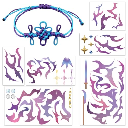 41Pcs Kpop Temporary Tattoos with Bracelet – Water-Resistant