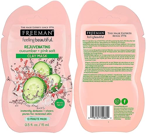 Freeman Facial Mask Variety Count: Detoxifying Clay, Purifying Charcoal, Clearing Mud, and Toning Peel-Off Beauty Facial Masks, Skincare Essentials, Reveals Healthy-Looking Skin, 6 Count