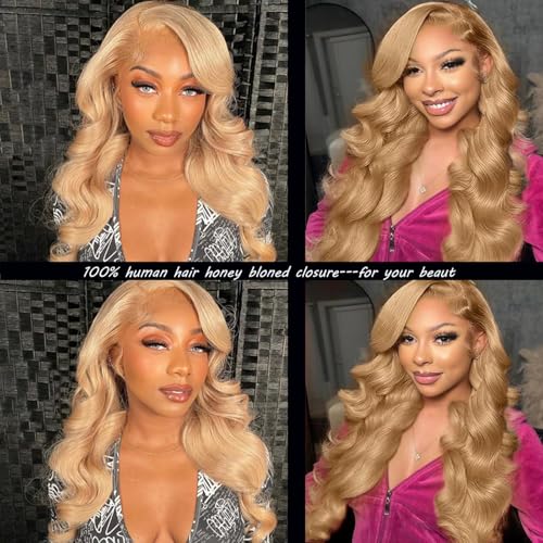 Honey Blonde 4x4 HD Lace Closure Body Wave 12 Inch