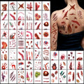 60 Sheet Halloween Zombie Scar Tattoo Stickers