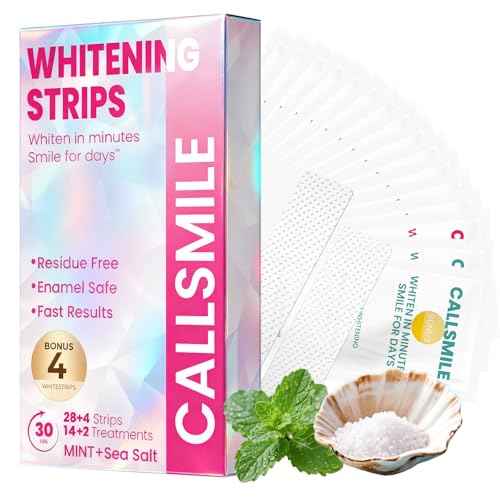 CALLSMILE Teeth Whitening Strips Kit 16 Treatments - Whitening Strips for Sensitive People, Fast Remove Smoking, Coffee, Wine Stains, White Strips for Teeth Whitening (32 Strips)