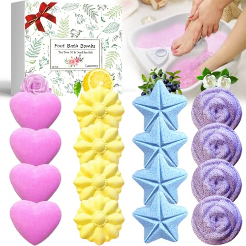 Organic Foot Soak Bath Bombs - 16 Pack Tea Tree Oil Spa Bath Set