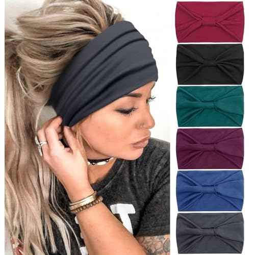 Tobeffect Headbands for Women African Boho Wide Hairband Headband Knotted Head Wraps Turbans Hair Accessories