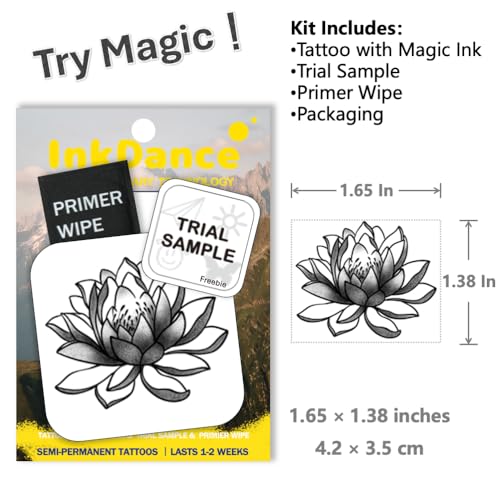 Serene Lotus Bloom Semi-Permanent Tattoo | Waterproof 1-2 Week