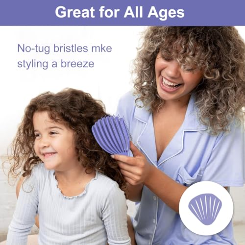 SHINLEA Purple Detangling Brush for Curly & Wet Dry Hair - Shell-Shaped Design