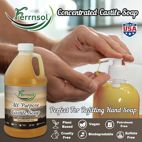 AP Castile Liquid Soap (1/2-gallon) ? Unscented, Fragrance-Free, Refill ? Natural Multi-Purpose Soap for Home, Hands, and More ? Gentle, Non-Toxic Formula ? 64oz, Made in USA
