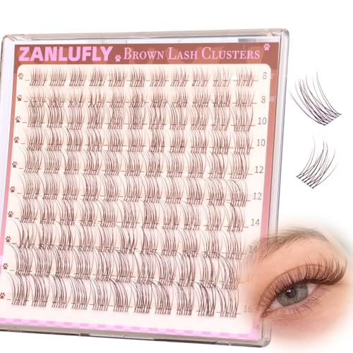 Brown Lash Clusters Wispy Eyelash Extensions Invisible Band