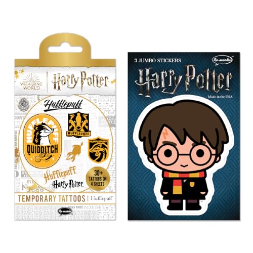 Harry Potter Hufflepuff Temporary Tattoos & Stickers Set