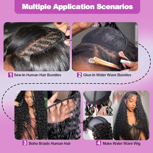 Brazilian Water Wave Hair Bundles 18-22 Inch 100% Human Hair