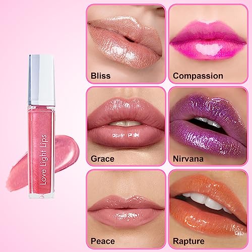 Love Light Lips | Lighted Lip Gloss with Mirror - 4 Luscious Colors |Gift|Holidays|Christmas|Bridal