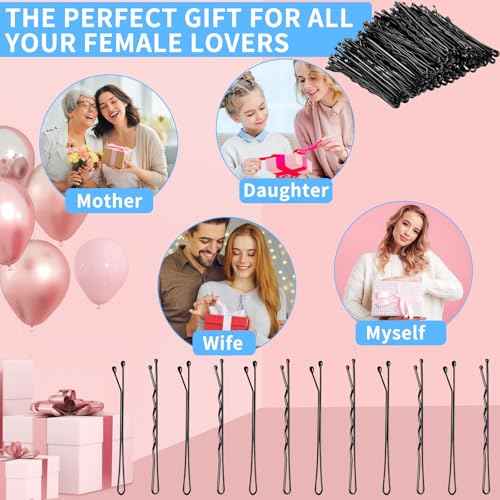 100 PCS 2.2 Inch(55 mm) Bobby Pins Black, Premium Bobby Pin For Women, Kids And Girls, Great For All Hair Types