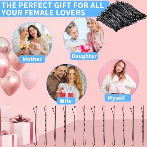 100 Pack Black Bobby Pins 2.2 Inch Hair Pins for Styling and Updos
