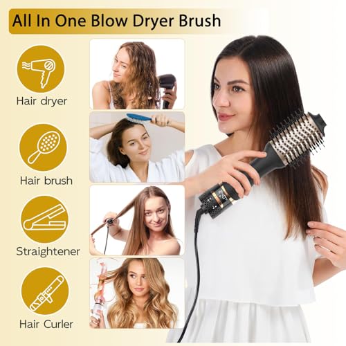 Nicebay Oval Hair Dryer Brush & Volumizer with Display Screen, Anti-Frizz