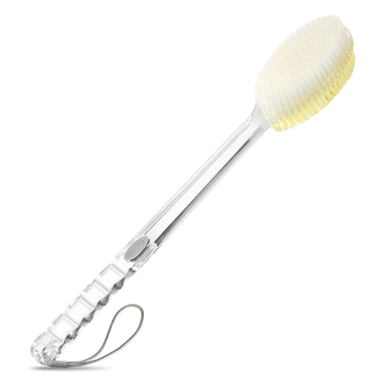 Fymblin Back Scrubber Long Handle for Shower,Back Brush Dual-Sided with Stiff and Soft Bristles,Body Exfoliator for Bath or Dry Brush
