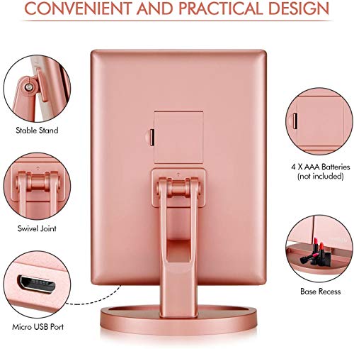 Infitrans Trifold Makeup Mirror with 1X 2X 3X Magnification