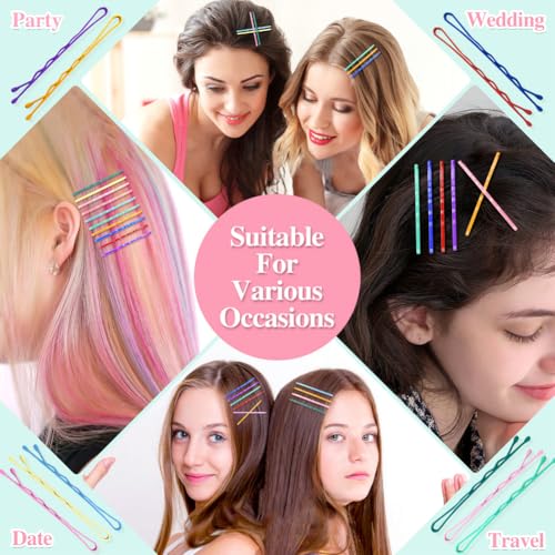150 Colorful Bobby Pins for Women - Durable Hair Pins with Box