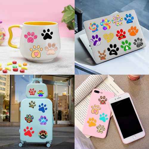 96PCS Dog Cat Paw Print Pre-Cut Temporary Tattoos for Kids Themed Birthday Party Decorations Supplies Decor Favors Super Cute Animal Tattoo Stickers Gifts for Games Boys Girls Rewards