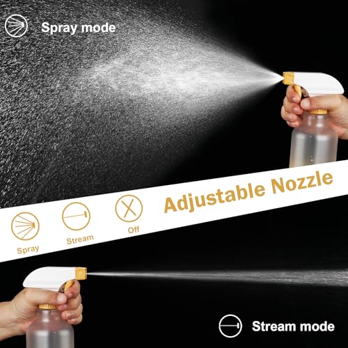 Heavy Duty 12oz Plastic Spray Bottles - Adjustable Mist & Stream (2 Pack)