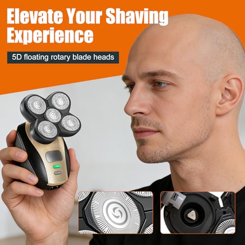 Velurie 5-Head Shaver Replacement Blades, 3-Pack (Black) for Bald Head Clippers