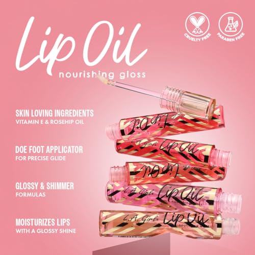 L.A. Girl Lip Oil Nourishing Gloss, Shimmer Cherry GLC725