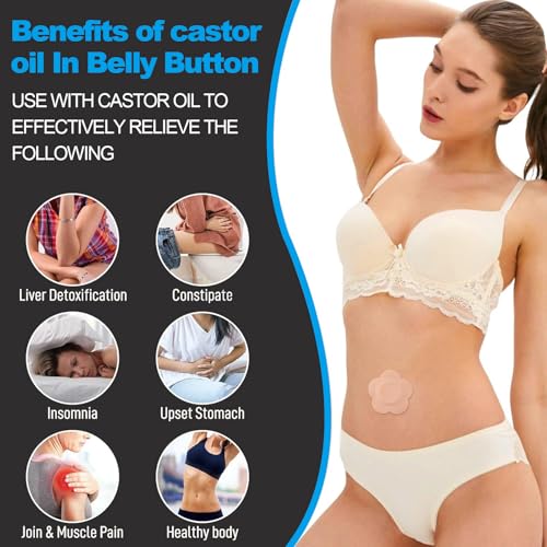 Castor Oil Patches - 50 Pack FDA Certified Self-Adhesive Belly Pads